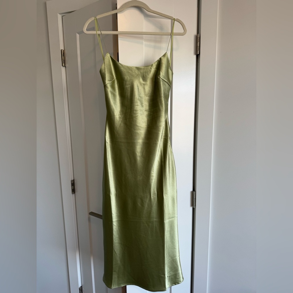 Light green silk dress